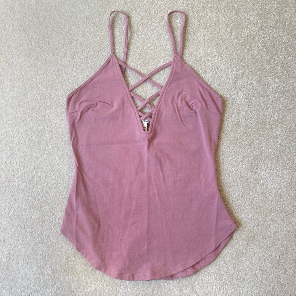 Express pink strappy cami v-neck - XS extra small